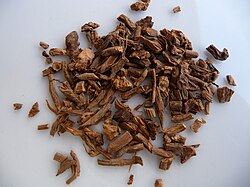Gedroogde wortel van de valeriaan
